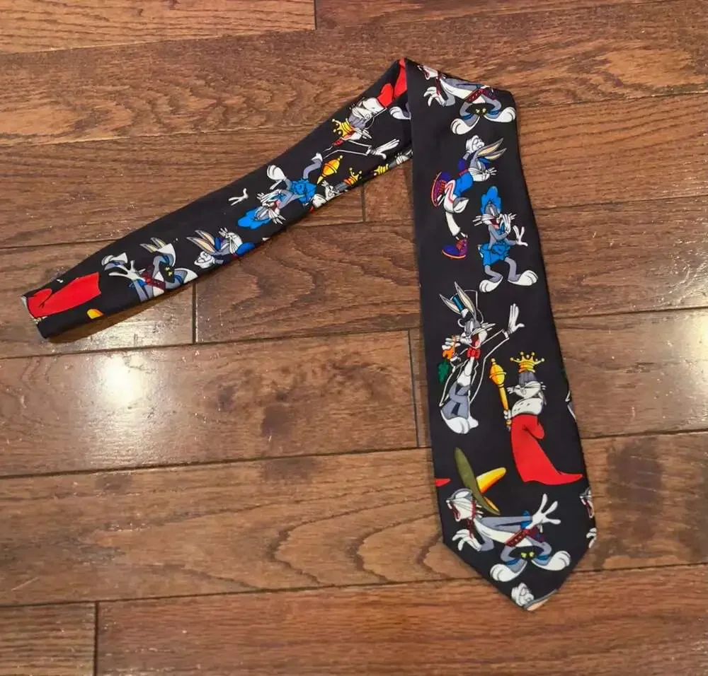 🎯 Looney Tunes Mania Bugs Bunny‎ Tie Y2K Cartooncore Streetwear